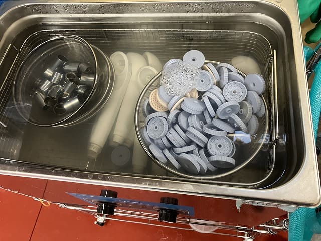 超音波洗浄中の節水装置