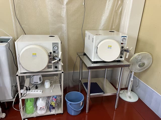 オートクレーブによる滅菌工程